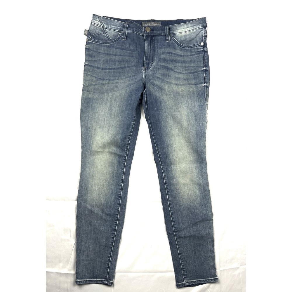Rock & Republic Jeans Womens 14M Blue Kashmiere Skinny Ankle Mid Rise Dark Wash